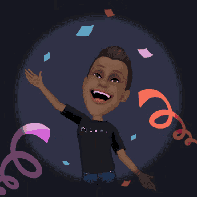 a cartoon of a man wearing a shirt that says igure on it