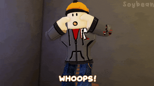 a cartoon character with a surprised look on his face and the words whoops below him