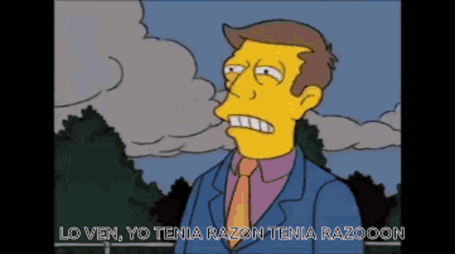 a cartoon of a man with the words lo ven yo tenia razon teria razooon below him