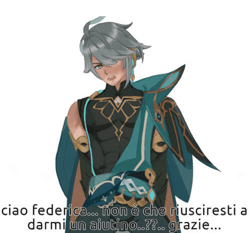 a drawing of a man with the words ciao federica non e che riusciresti a darmi un aiutino