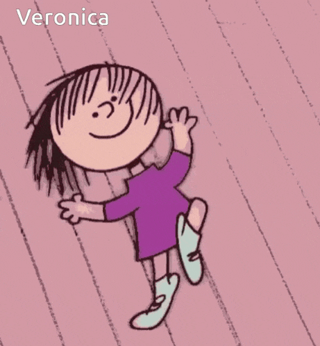 a cartoon girl with the name veronica written on the bottom