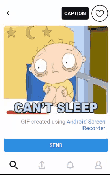 a cartoon of a baby sitting on a bed with the caption can 't sleep