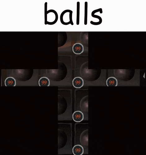 the word balls is on a white background