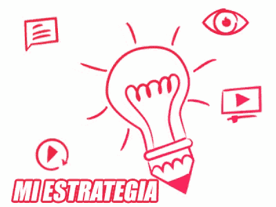 a drawing of a light bulb with a pencil and the words miestrategia below it