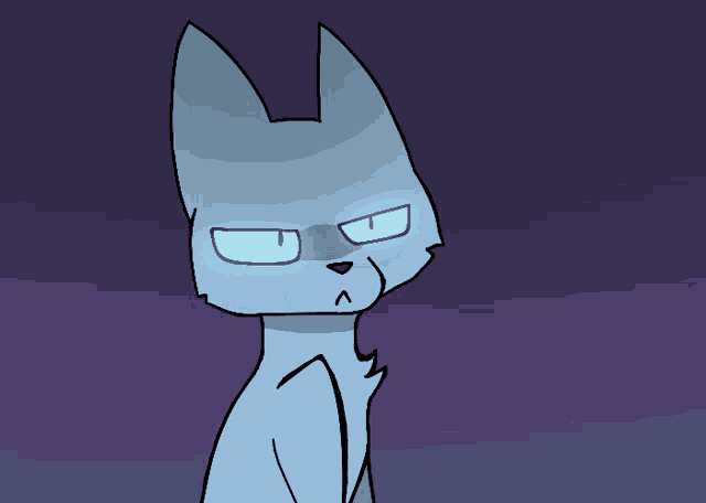 a cartoon drawing of a cat with glowing eyes
