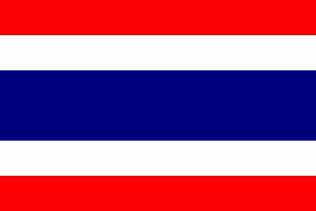 the flag of thailand is red , white and blue with a blue stripe in the middle .
