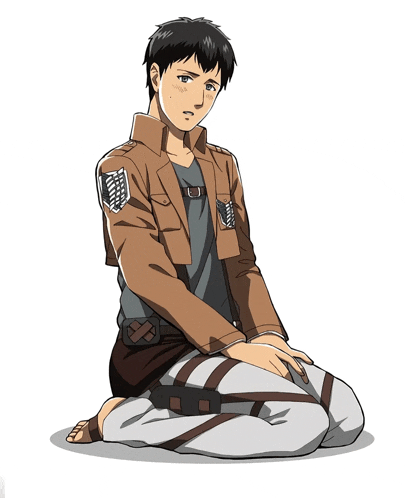 a drawing of a man kneeling down with a badge on his chest