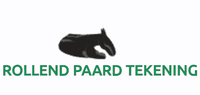 a logo for rollend paard tekening with a black horse