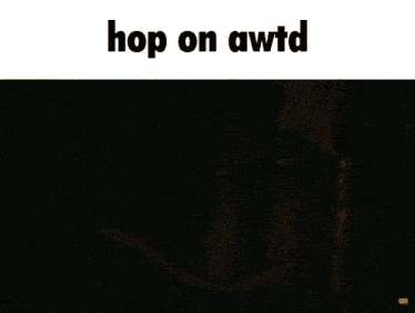 a screenshot of a video game character with the words hop on awtd