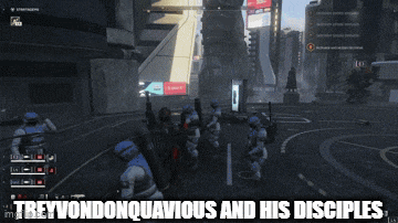 a video game with the words treyvondonquavions and his disciples