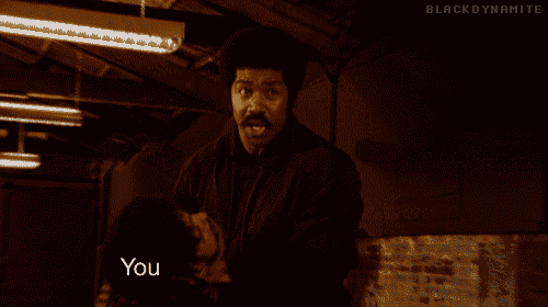 a man with a mustache is screaming and says you done fucked up now