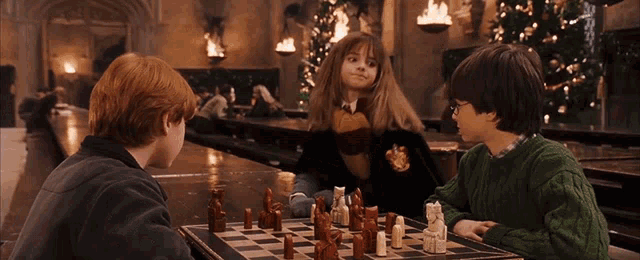 harry potter and hermione granger play chess together