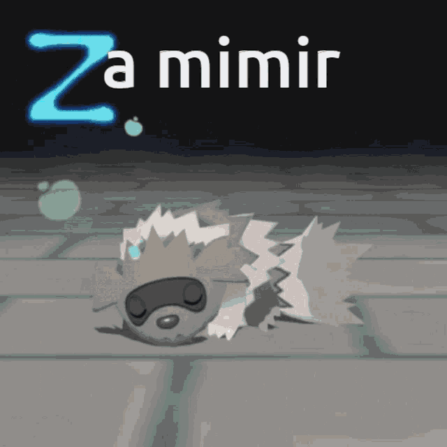 a cartoon drawing of a dog with the word za mimir on the bottom