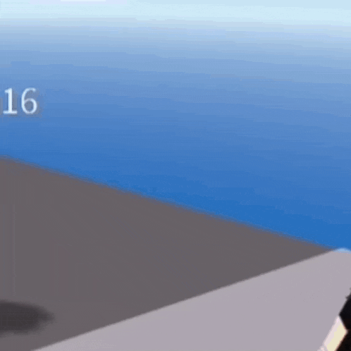 a cartoon girl is standing on a sidewalk in front of a blue ocean .