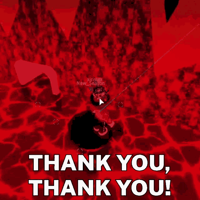 a screenshot of a video game says thank you thank you