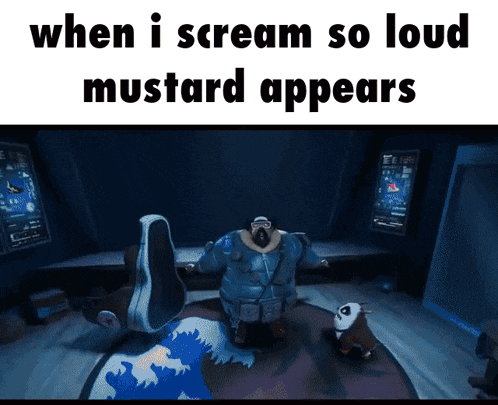 when i scream so loud mustard appears is written in black on a white background