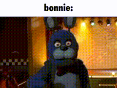 bonnie the bunny from five nights at freddy 's is standing in a room with stairs .