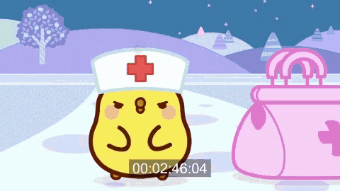 a cartoon character wearing a nurse 's hat with a red cross