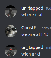 ur tapped where u at consfl today a we are at e10 ur tapped too wich grid