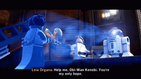 Lego Star Wars Leia Organa GIF - Lego Star Wars Leia Organa Help Me Obi Wan Kenobi GIFs