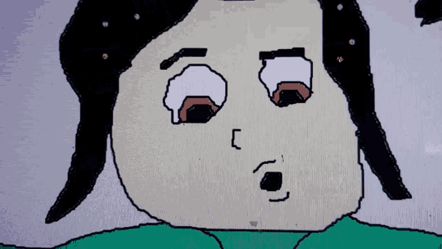 a cartoon drawing of a woman with a surprised face