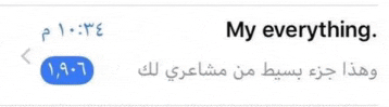 a screenshot of a text message with the words my everything