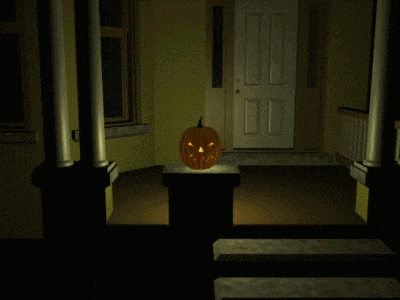 a pumpkin with a face carved into it