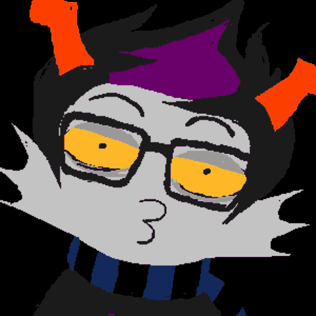 a drawing of a troll wearing glasses and a scarf with the number 3 on it