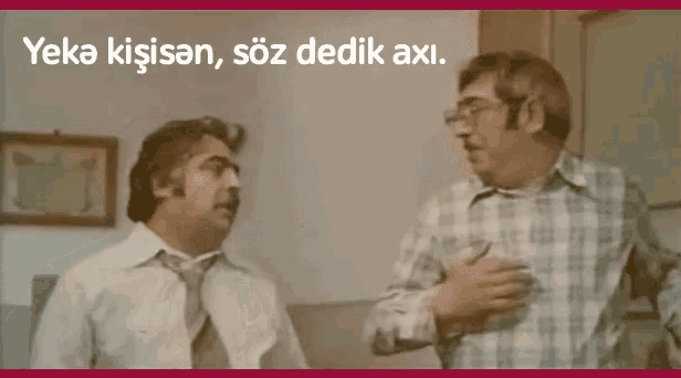 two men are having a conversation in a room with a caption that says " yeka kisisan "