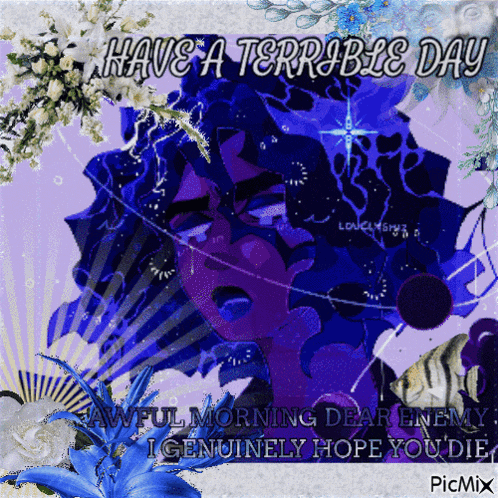a have a terrible day greeting card with a picture of a girl