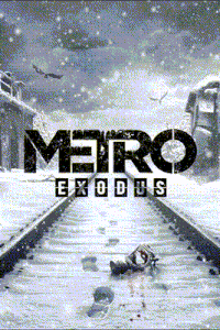 a poster for metro exodus shows a person laying on the train tracks