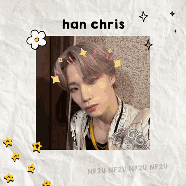 a picture of han chris with purple hair