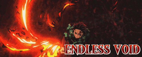 endless void is written on a red and yellow background