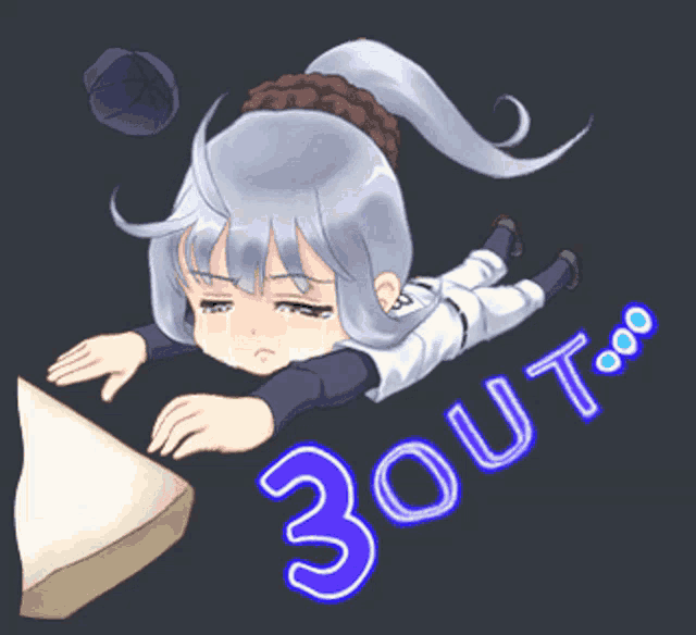 a cartoon of a girl laying on a piece of paper with the number 30 written next to her