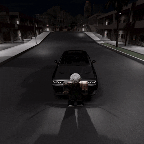 a person standing in front of a car with the words grove street written above them