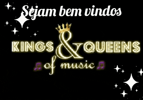 a kings and queens of music logo with a crown on it