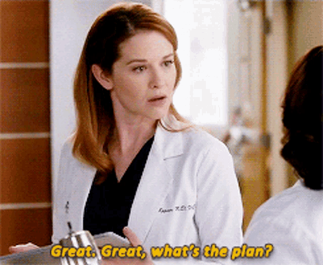 Greys Anatomy April Kepner GIF - Greys Anatomy April Kepner Great Great Whats The Plan GIFs