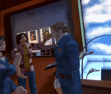 a man in a blue uniform has a badge on his chest that says ' a.m.p.d. '