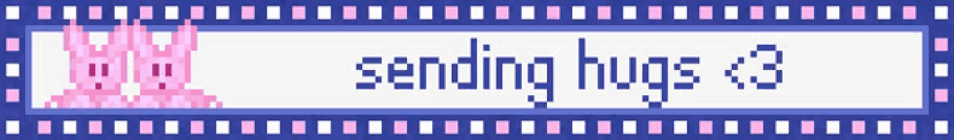 a banner that says sending hugs < 3 with a castle in the background