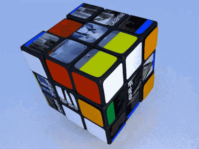 a rubik 's cube with the word bluesc on the top
