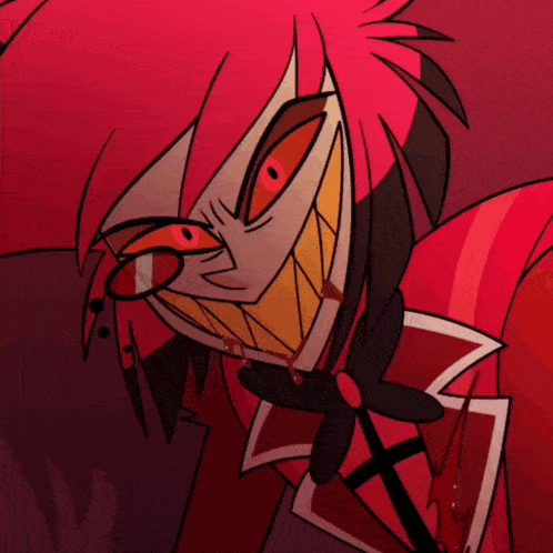 a cartoon character with red hair and glasses is smiling