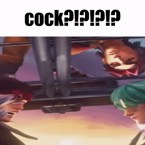 a picture of a man and a woman with the words cock on the top