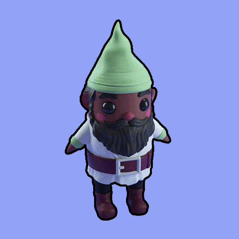a gnome with a green hat and a beard