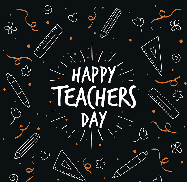 a black background with the words happy teachers day in the center