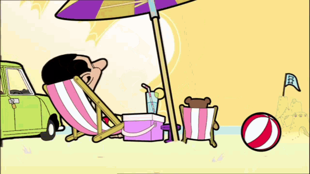 Mr Bean E Teddy Maneiros Sun Bathing GIF - Mr Bean E Teddy Maneiros Sun Bathing Shades GIFs