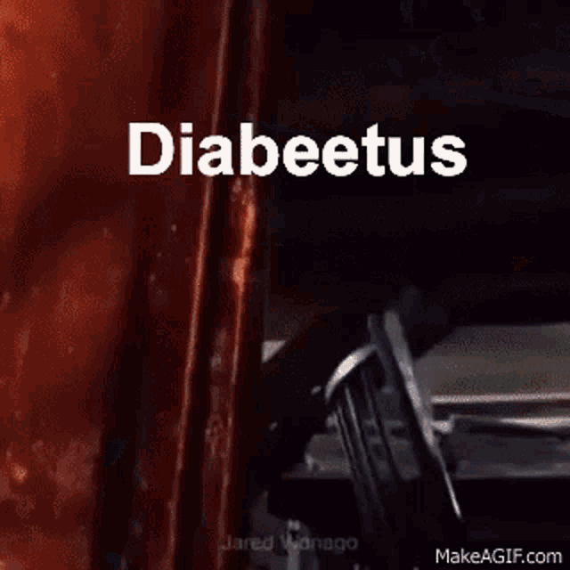 a close up of a person 's face with the word diabetes written above it