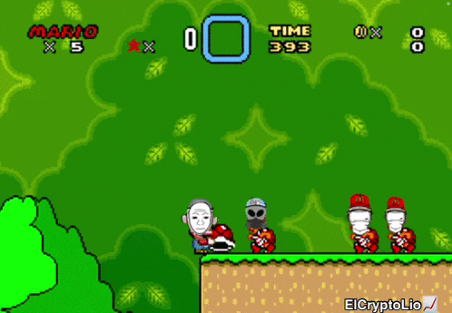 a screenshot of a video game with mario x 5 and time 1391