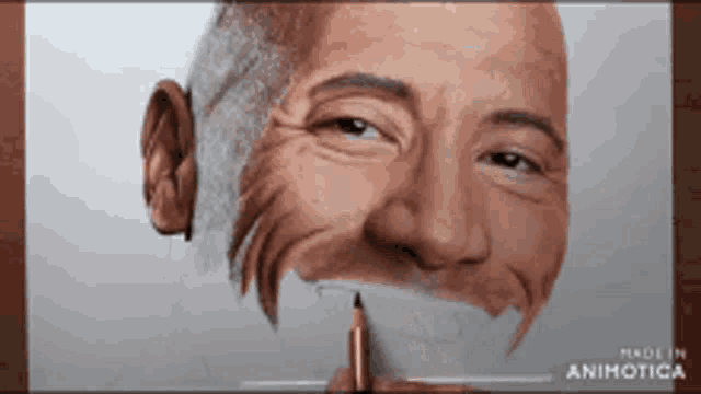 a drawing of a man 's face is being made by animatiga