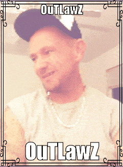 a picture of a man with the name outlawz written on it
