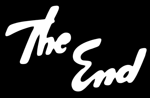 a black background with the words the end in white letters